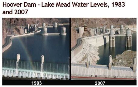 hoover dam water levels 1983 and 2007